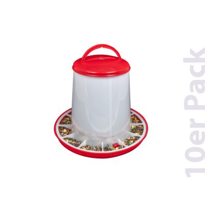 Geflügel Küken/ Futterautomat Kunststoff 1 kg - Hühner Futterautomat - 10er Pack - Breker Tierbedarf -  4059973004603