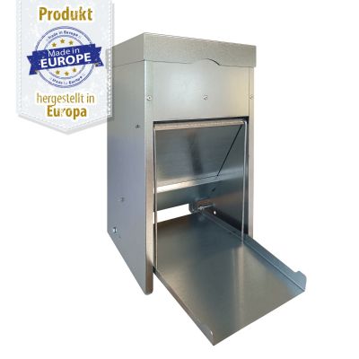 Geflügel Futterautomat verzinkt mit Trittklappe 8 kg - Hühner Futterautomat  - Breker Tierbedarf - 4059973010635