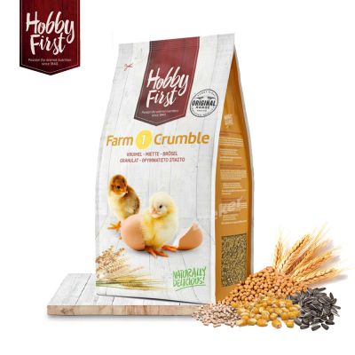 Hobbyfirst - Kükenkrümel - 4 kg -  Farm1 Crumble - Natural  - Breker Tierbedarf