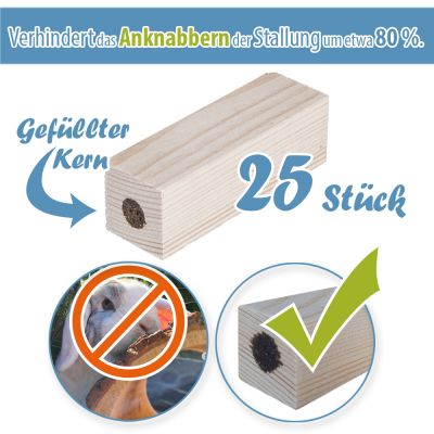 Trembo Knabberspielzeug - Kaninchen - Holz einzeln - Knabberschutz der Stallung - 25er Pack - Breker Tierbedarf