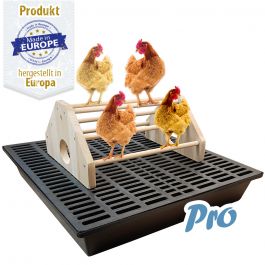 Sitzstange für Hühner mit Kotwanne und Bodenrost - Komplettset - Pro -  Tierbedarf Breker
