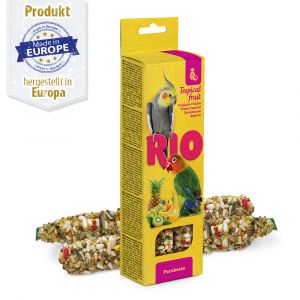 RIO Sticks - für Großsittiche - mit tropischen Früchten - 2x 75 g - Breker Tierbedarf