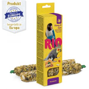 RIO Sticks - für Großsittiche - mit Honig & Nüssen - 2x 75 g - Breker Tierbedarf